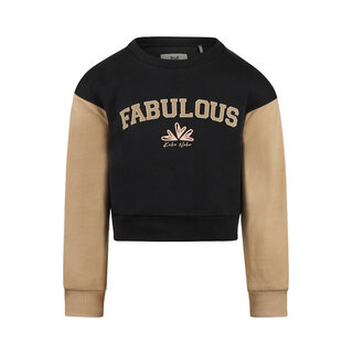 Koko Noko Sweater loose fit cropped Faded black