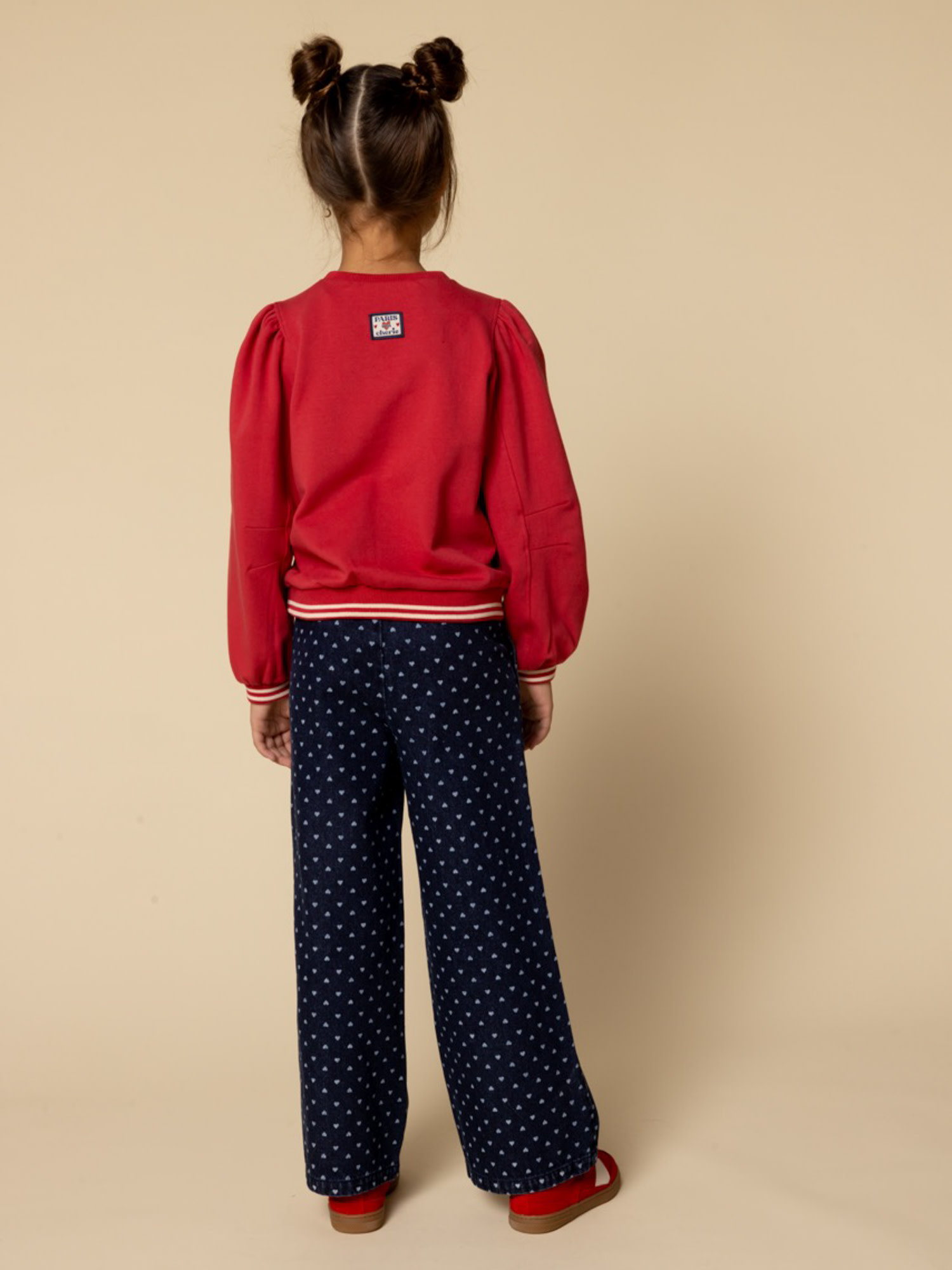 Looxs Little heart denim wide leg pants Denim Hearts