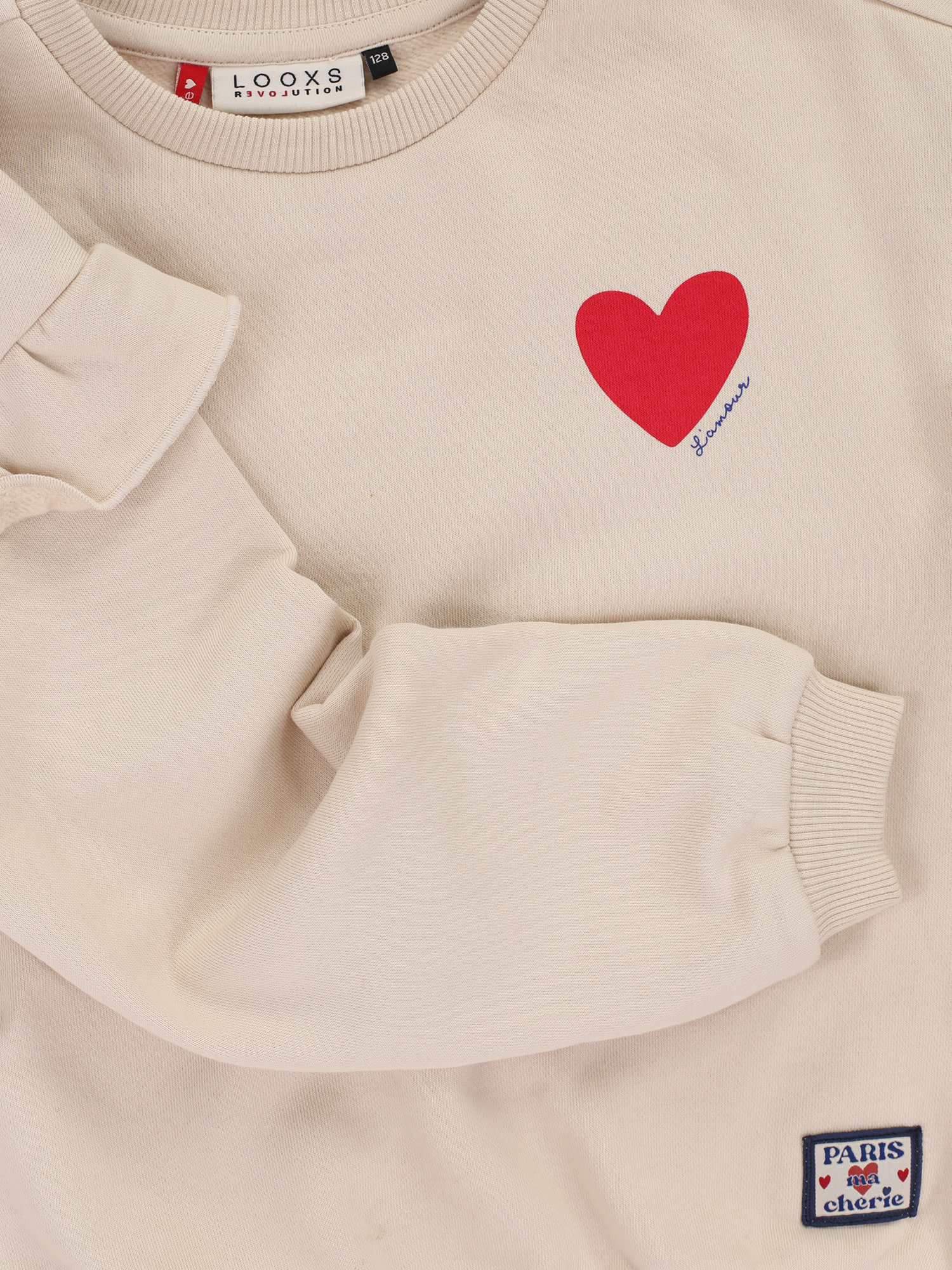 Looxs Little sweater with ruffles soft sand