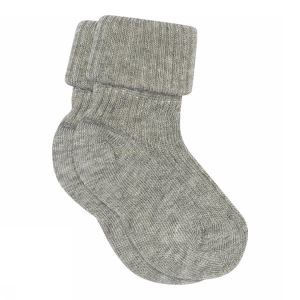 MP Denmark Katoenen rib baby sokken Grey melange - 491