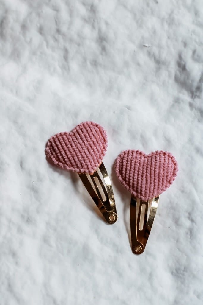 Little Yune Haarspeldjes - Cuddle Hearts | Dusty Rosé - 2 speldjes