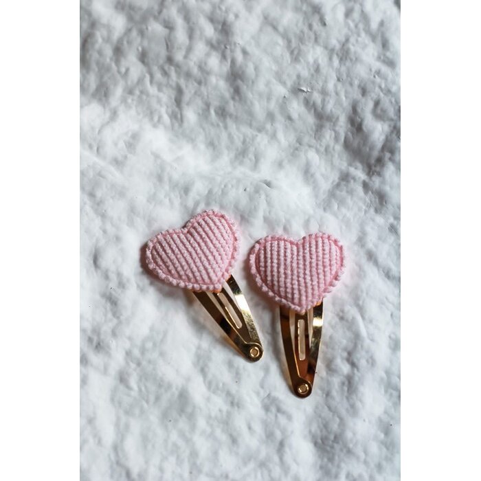 Little Yune Haarspeldjes - Cuddle Hearts | Roze - 2 speldjes