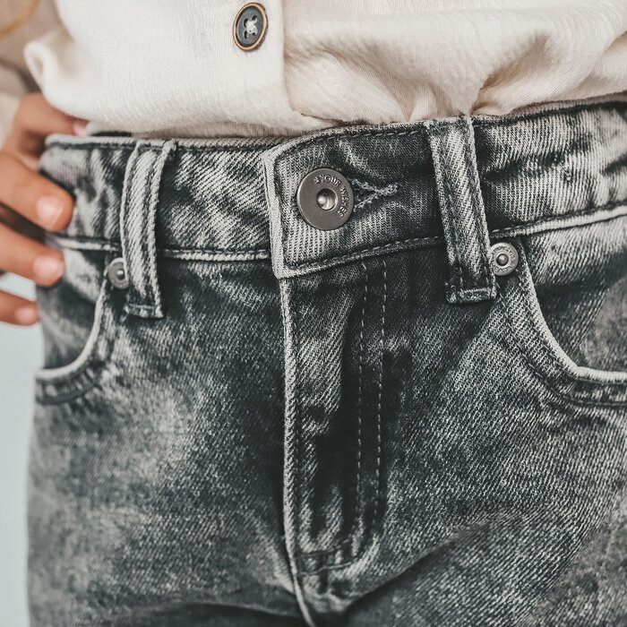 Your Wishes Stretch Denim | Wide Leg Glitter Jeans Acid Grey