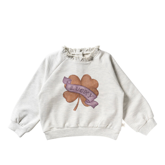 Your Wishes Melange | Ruffle Sweater Birch