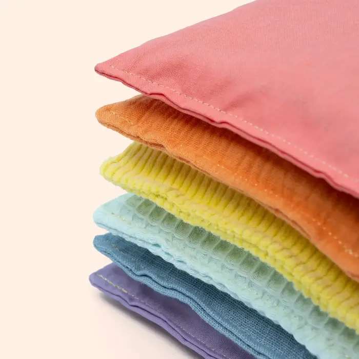 Little Botanic label Sensorische pittenzakjes - Pastel - 6 stuks