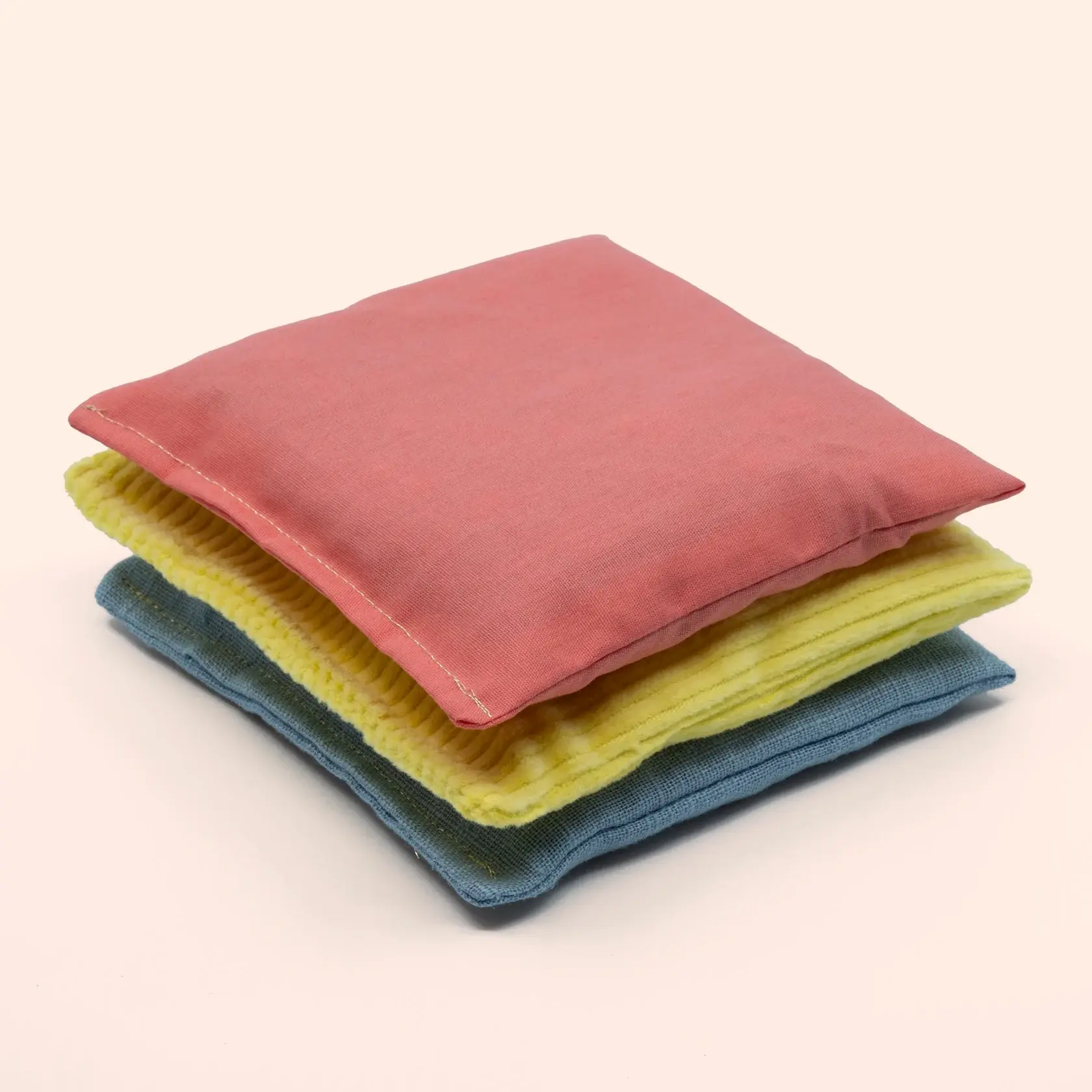 Little Botanic label Sensorische pittenzakjes mini - Pastel - 3 stuks