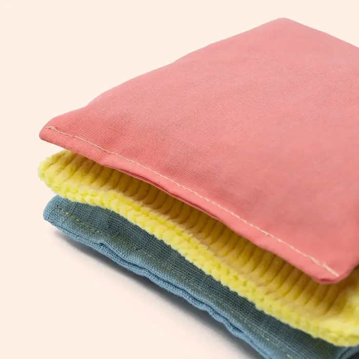 Little Botanic label Sensorische pittenzakjes mini - Pastel - 3 stuks