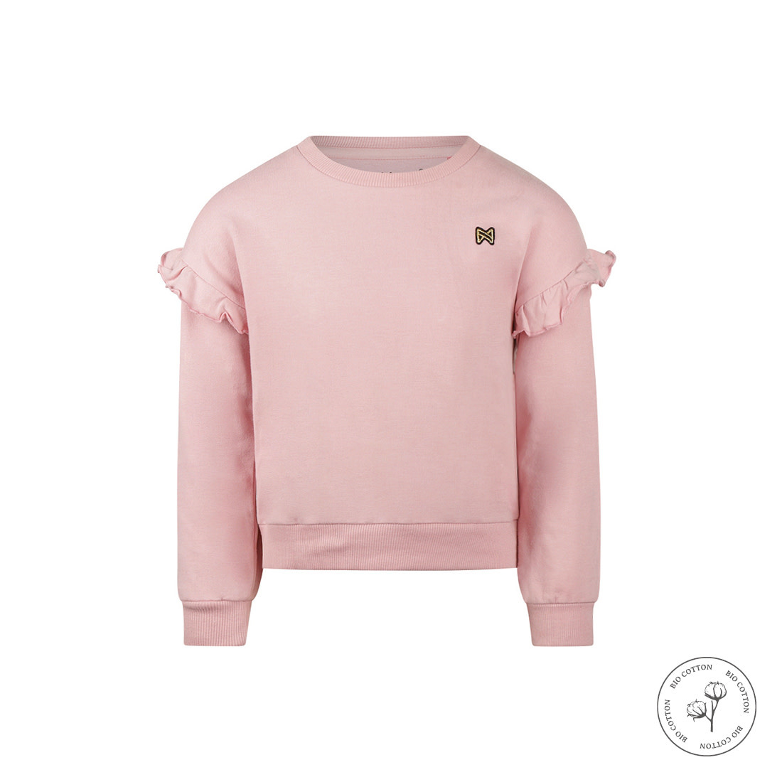 Koko Noko Sweater with crewneck dropped shoulder Dusty pink WN1912