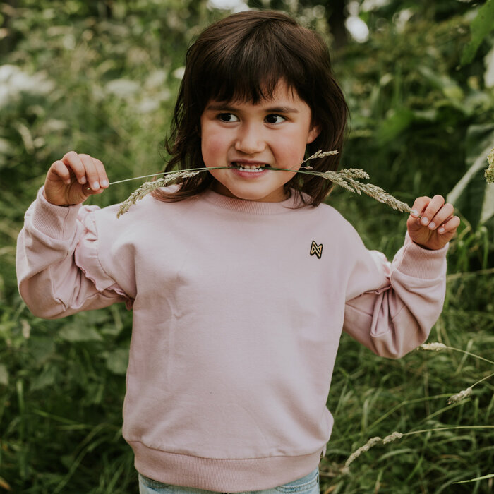 Koko Noko Sweater with crewneck dropped shoulder Dusty pink WN1912