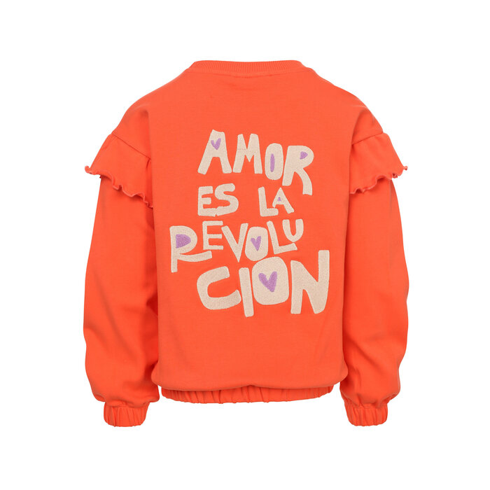Looxs Little ruffle sweater Coral