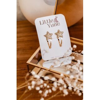 Little Yune Kerst | Mini Star Sparkle – gouden klikklak haarspeldjes