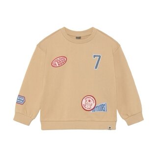 Daily7 Oversized Sweater Badges Latte Sand