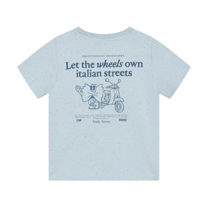 Daily7 T-shirt Nappy Backprint Celestial Blue