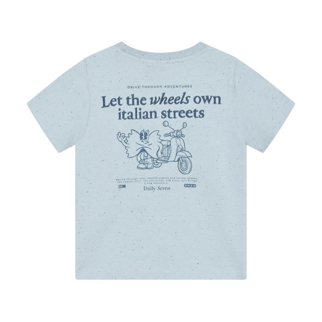 Daily7 T-shirt Nappy Backprint Celestial Blue