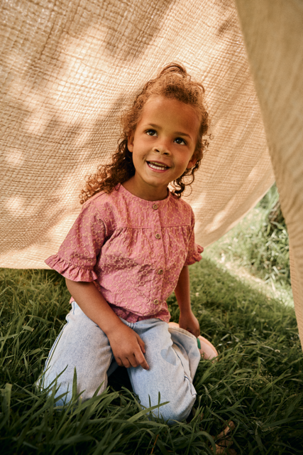 Daily7 Denim Wide Fit Heart Light Blue Denim