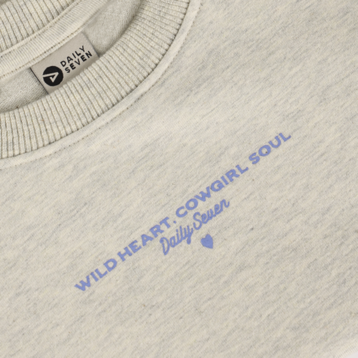 Daily7 Sweater Backprint Creme Grey Melange