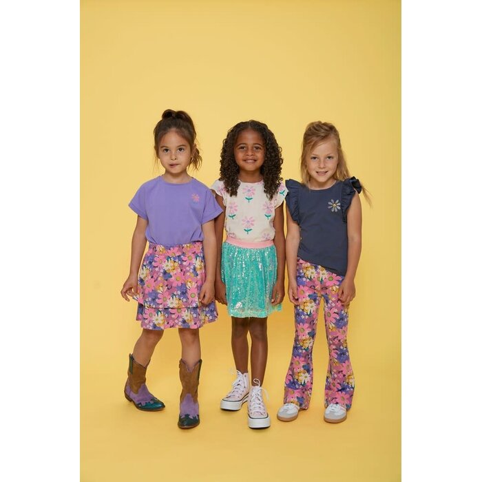 Jubel Flared broek AOP Roze - Rolling into Spring