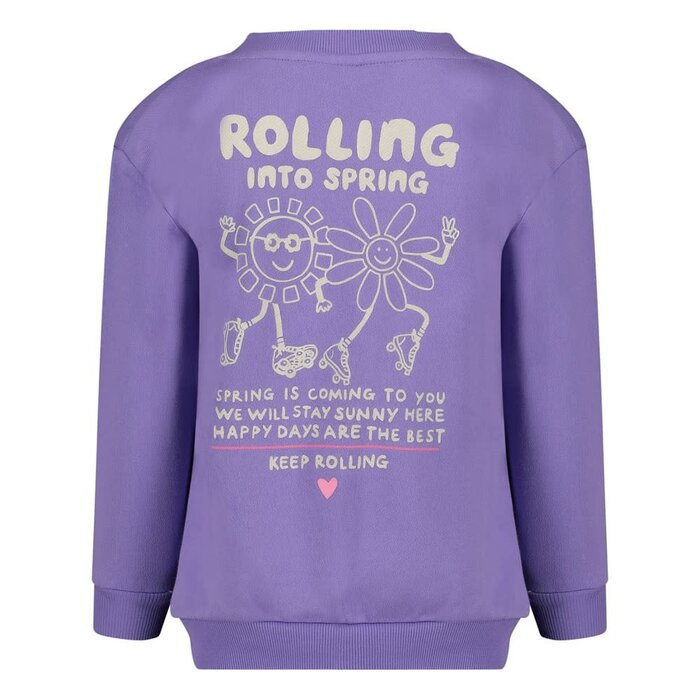 Jubel Sweater met backprint Paars - Rolling into Spring
