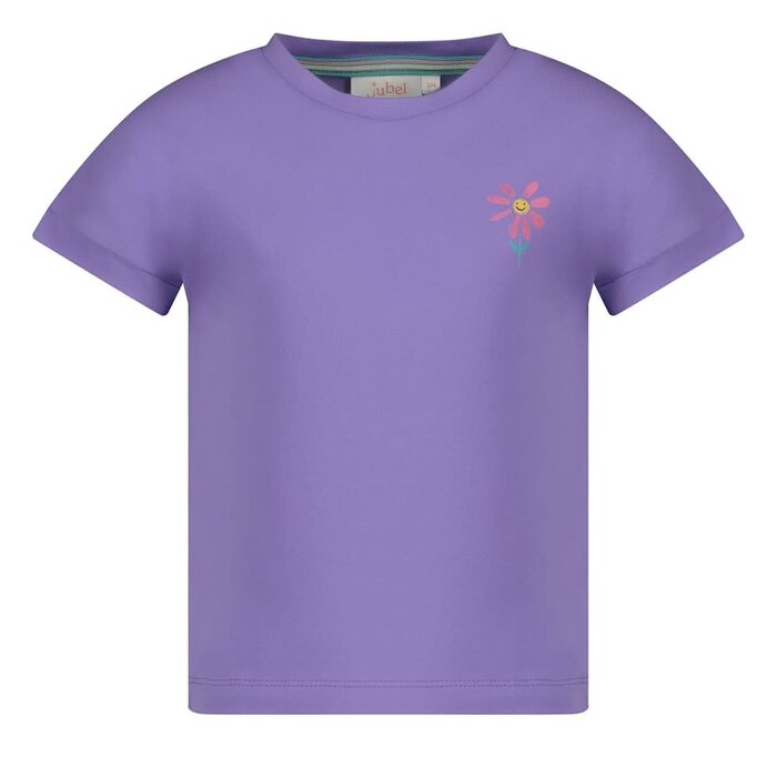 Jubel T-shirt met backprint Paars - Rolling in to Spring