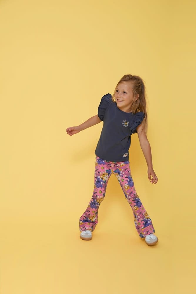 Jubel T-shirt ruches Marine - Rolling in to Spring