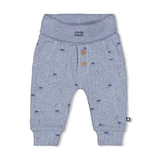 Feetje Broek rib AOP Blauw melange - Blue Ocean