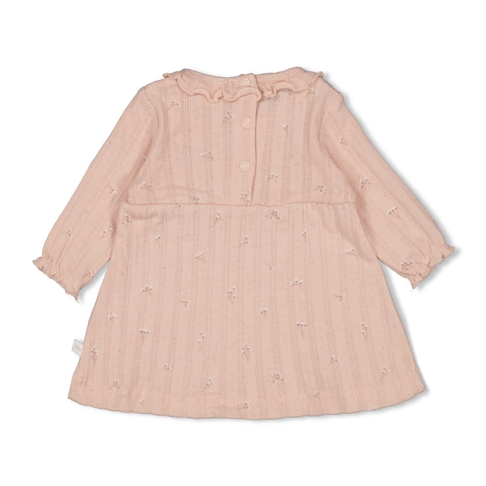 Feetje Jurk pointelle rib AOP l.Roze - Delicate Flower