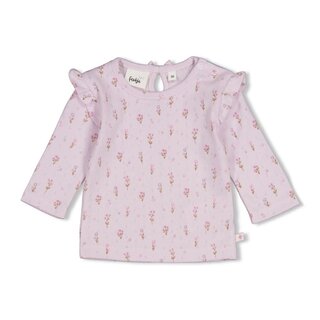 Feetje Longsleeve pointelle rib AOP Lila - Flower Ranch