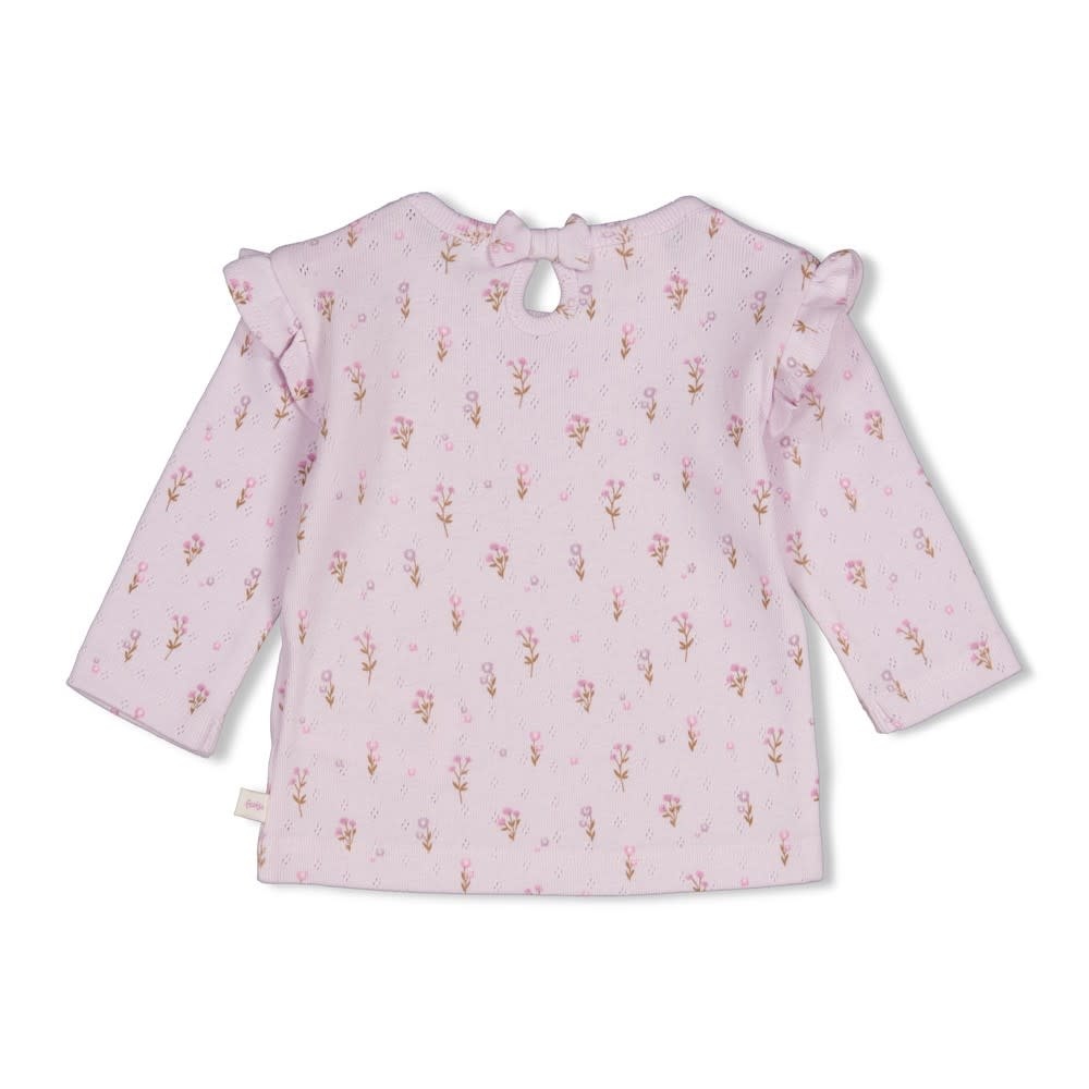 Feetje Longsleeve pointelle rib AOP Lila - Flower Ranch