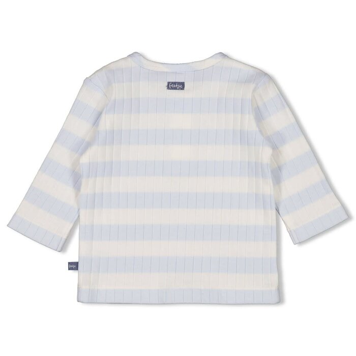 Feetje Longsleeve rib met streep Blauw - Blue Ocean