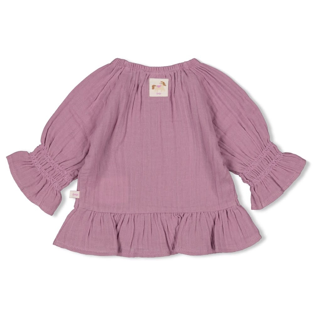 Feetje Longsleeve ruches mousseline Violet - Flower Ranch