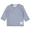 Overslagshirt rib Blauw melange - Blue Ocean