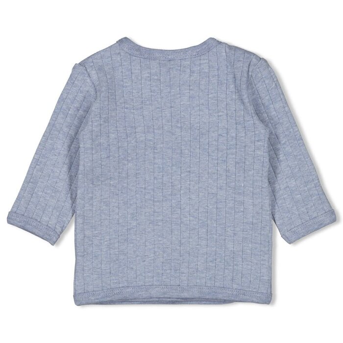 Feetje Overslagshirt rib Blauw melange - Blue Ocean