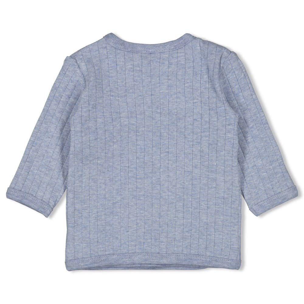 Feetje Overslagshirt rib Blauw melange - Blue Ocean