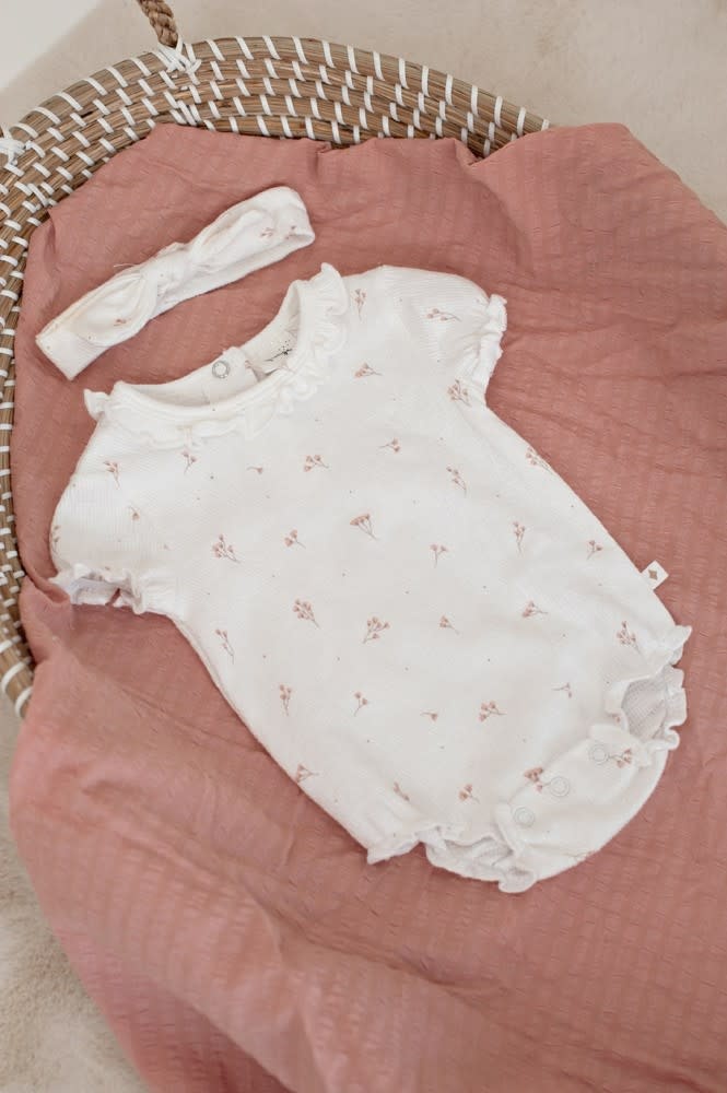 Feetje Romper crinkle AOP k/m Offwhite - Delicate Flower