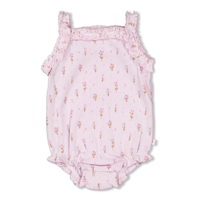 Feetje Romper pointelle rib AOP Lila - Flower Ranch