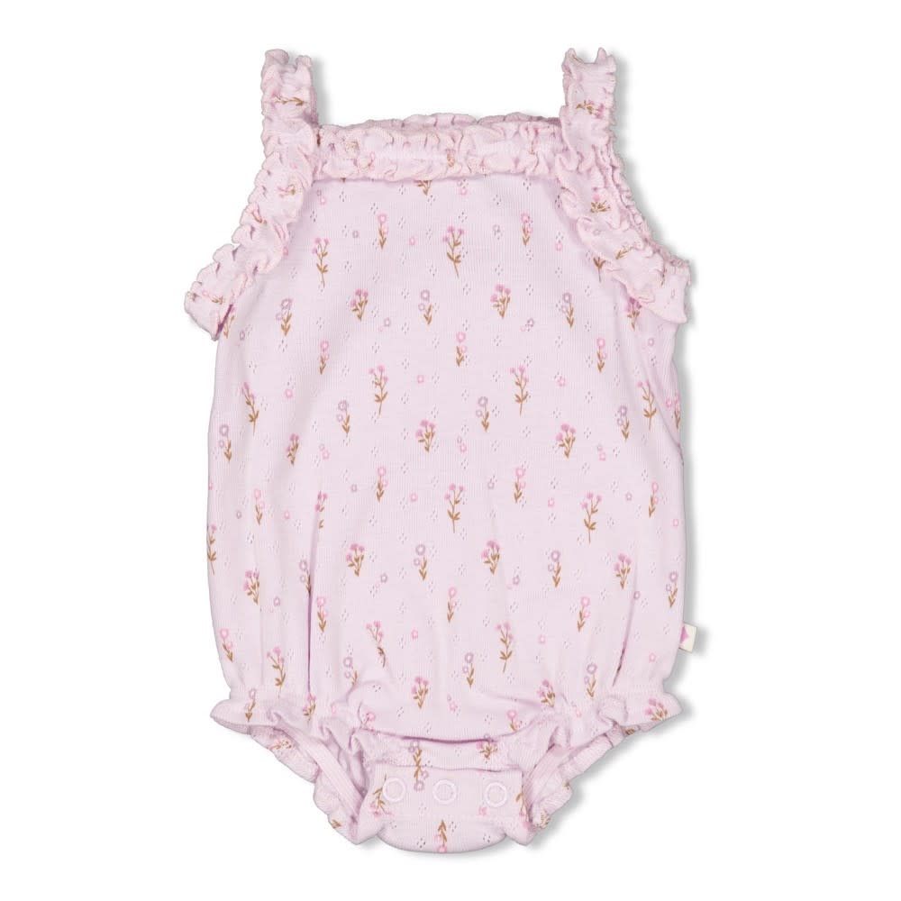 Feetje Romper pointelle rib AOP Lila - Flower Ranch