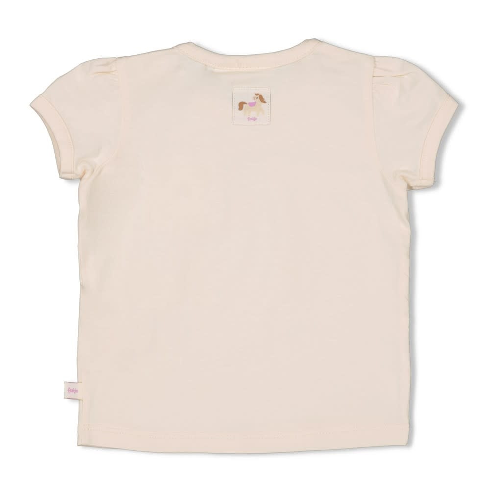Feetje T-shirt met crochet zakje Offwhite - Flower Ranch