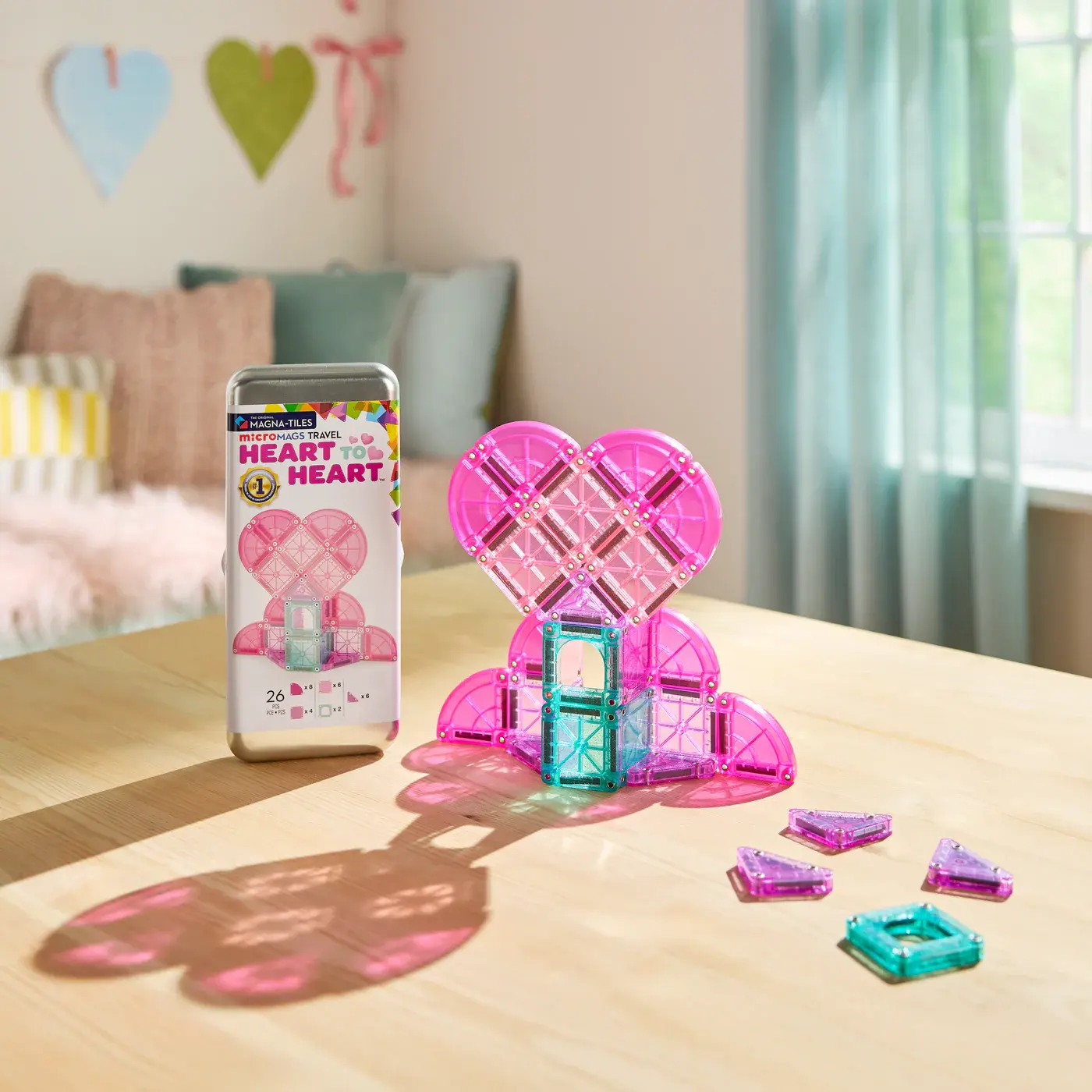 Magna-Tiles MAGNA - TILES® microMAGS Heart to Heart 26 Piece Travel Set