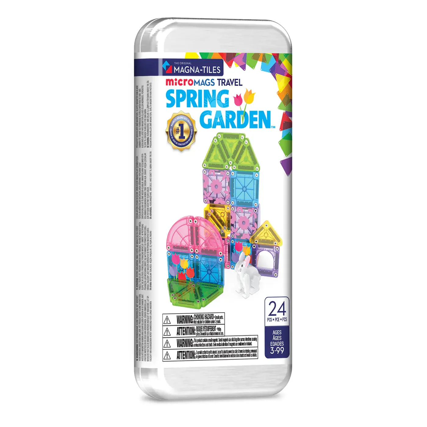 Magna-Tiles MAGNA - TILES® microMAGS Spring Garden 24 - Piece Travel Set