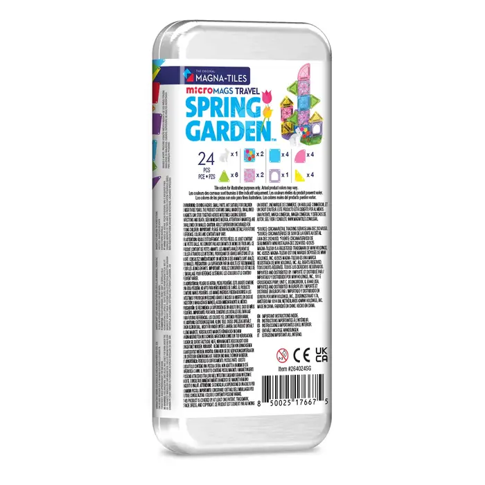 Magna-Tiles MAGNA - TILES® microMAGS Spring Garden 24 - Piece Travel Set