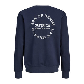 Jack & Jones JJEDOVER GRAPHIC SWEAT CREW NECK MNI Navy