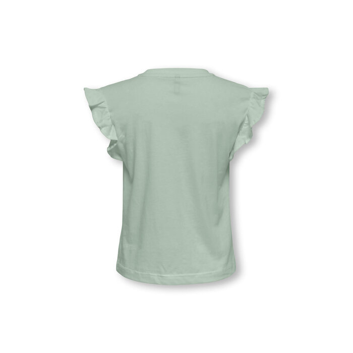 Kids Only KMGRUTH LIFE SL FRILL LOOSE TEE JRS Green