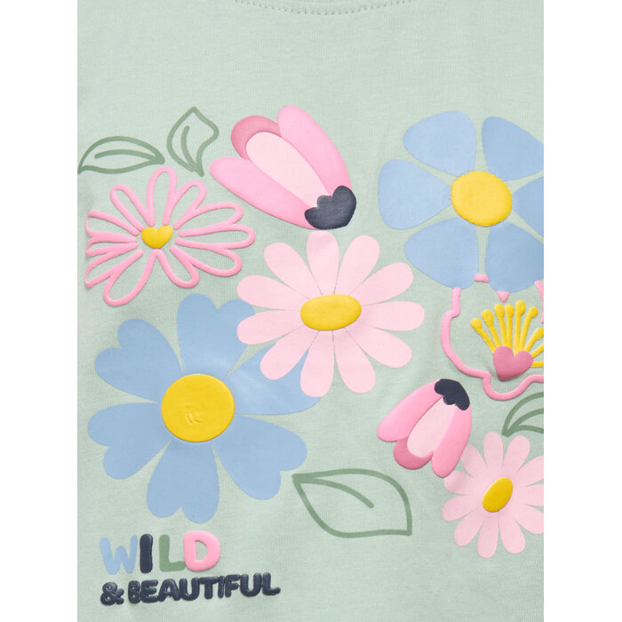 Kids Only KMGRUTH LIFE SL FRILL LOOSE TEE JRS Green