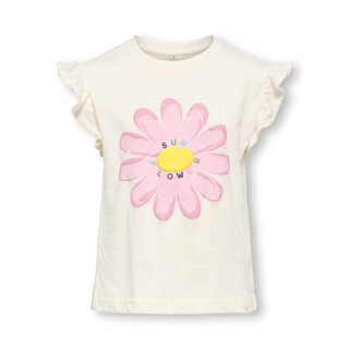 Kids Only KMGRUTH LIFE SL FRILL LOOSE TEE JRS White