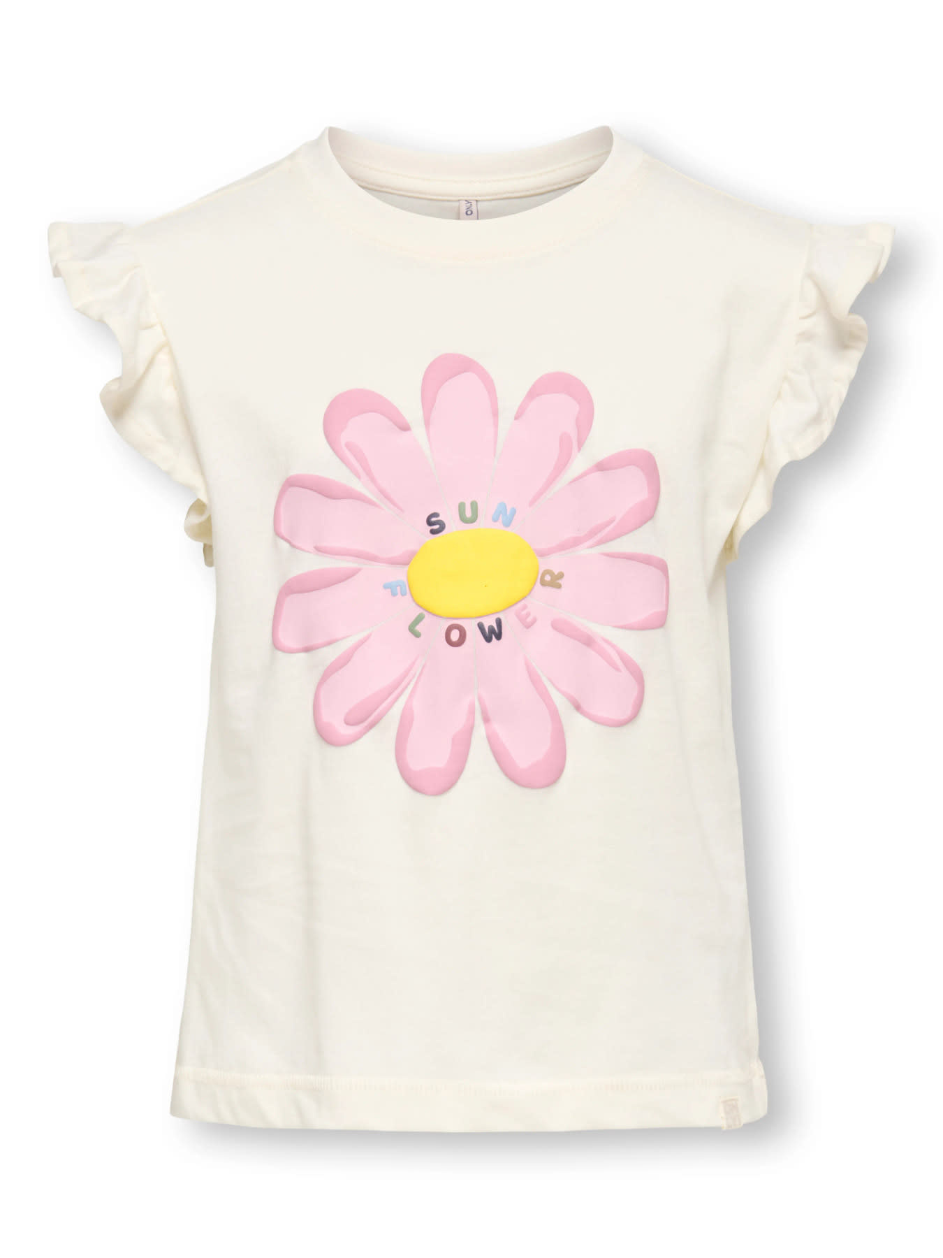 Kids Only KMGRUTH LIFE SL FRILL LOOSE TEE JRS White