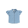 Cotton Denim | Ruffle Blouse Faint Blue
