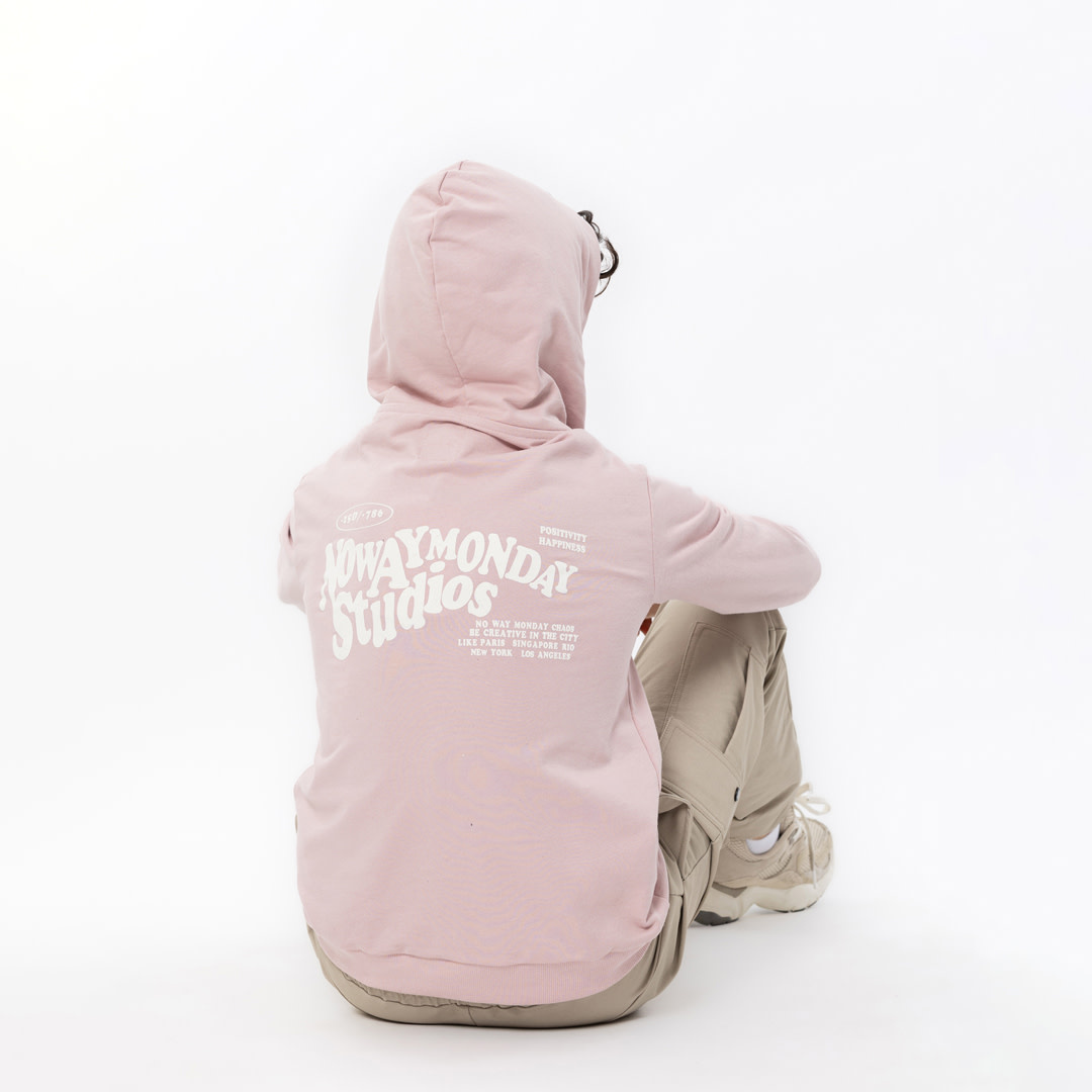 No Way Monday Hoodie Light pink