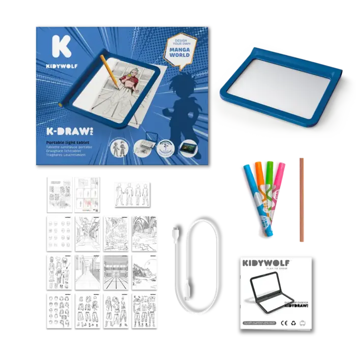 Kidywolf KIDYDRAW-PRO mobiele en lichtgevende tablet blauw
