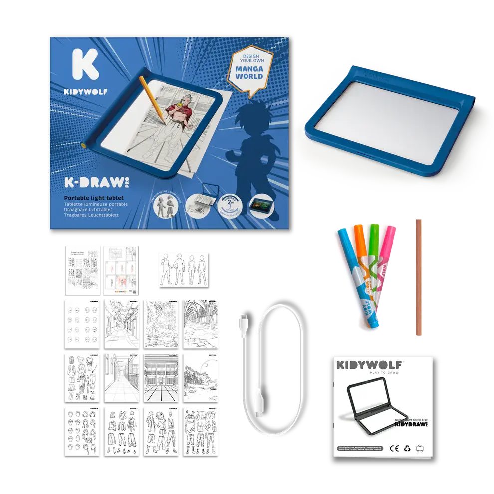 Kidywolf KIDYDRAW-PRO mobiele en lichtgevende tablet blauw