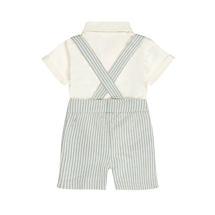 Dirkje 2 pc set Blue, Polo shirt, Shorts, suspenders